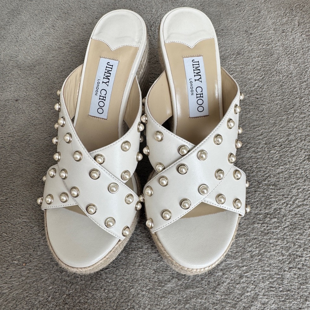 Jimmy Choo peals wedges sz 36.5